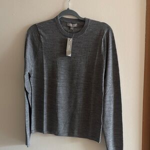 J.Crew Gray Long Sleeve merino wool Sweater large new with tags